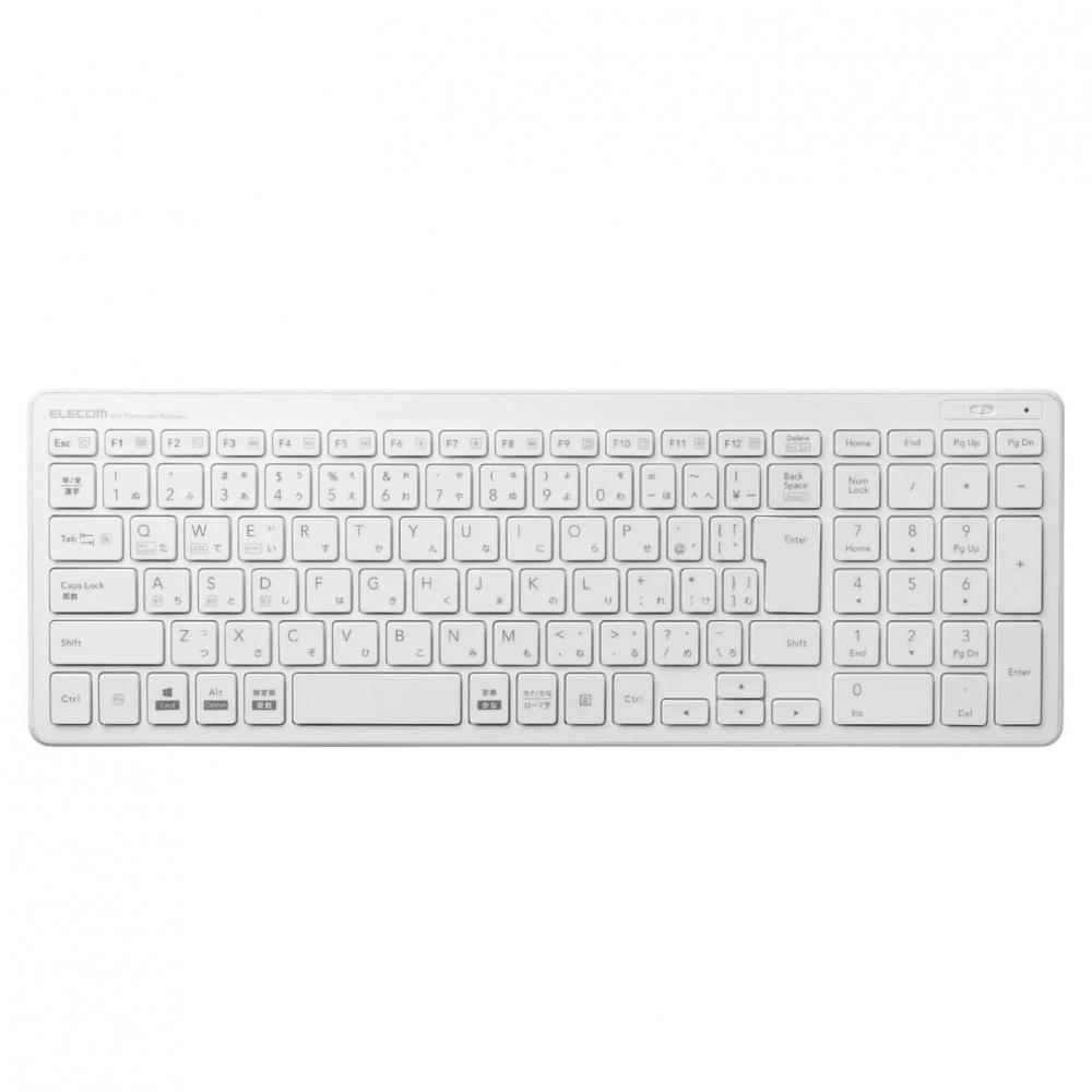 Elecom Клавиатура Bluetooth Pantograph Compact Keyboard Совместимость с Windows, Mac, iOS, Android Белый TK-FBP101WH