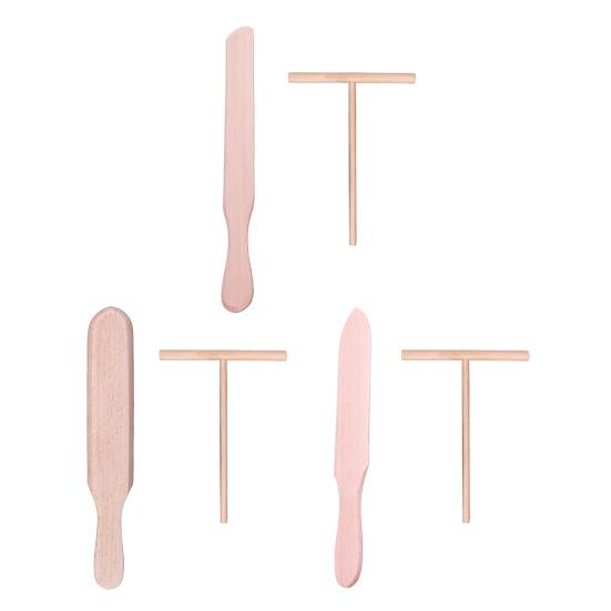 1 Set Pancake Spatula Non-stick Wooden Crepe Spreader Durable Convenient Pancake Tool for Home Kitchen