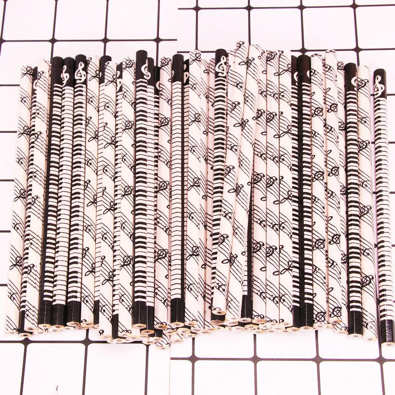 5 шт. Деревянные карандаши с рисунком фортепиано, Креативная музыкальная тематика, Канцелярские товары для учеников начальной школы, Художественные принадлежности, Подарки-призы для детей