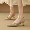 Fashion 2024 NEW Spring Women Pumps Pointed Toe High Heels Shoes for Women Retro Breathable Hollow Women Shoes Stiletto Ladies Shoes