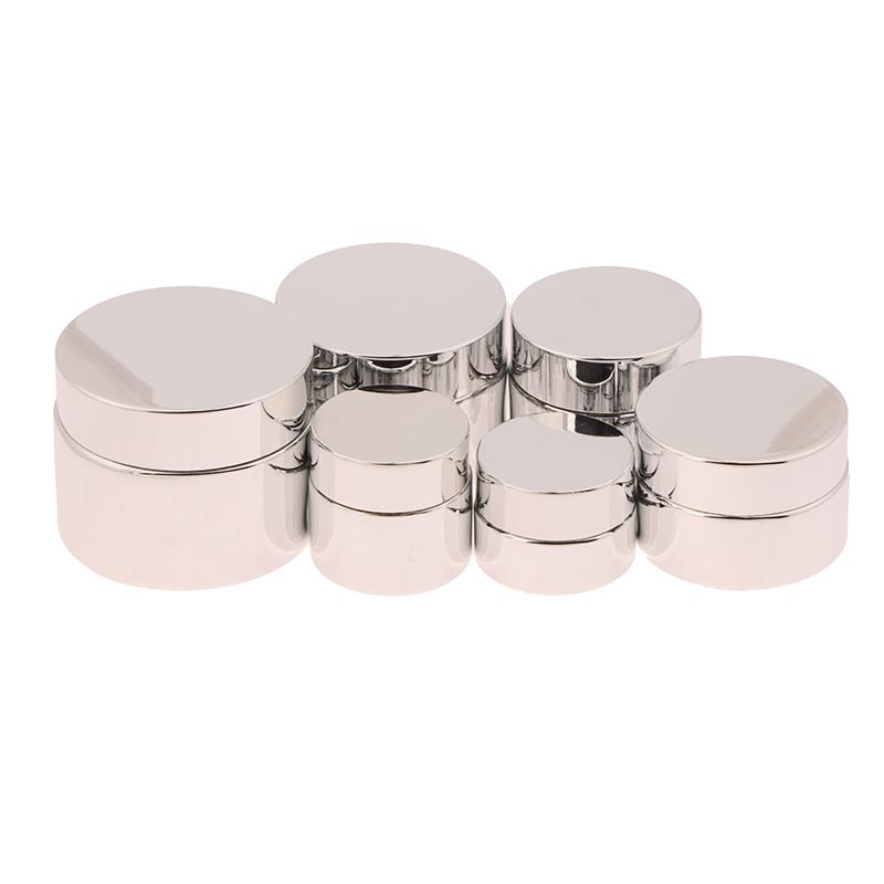 Косметическая баночка 5-50 г для крема для лица, стеклянная бутылочка, серебряная баночка для крема, косметический контейнер, пустая баночка для клея для ногтей, дорожный контейнер для макияжа