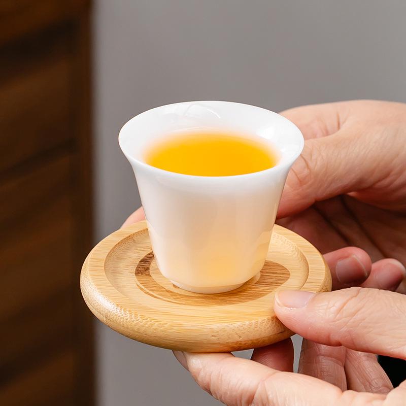 Chinese Bamboo Round Coaster - 8cm Creative Tea Mat & Heat Insulation Pad for Universal Tea Sets