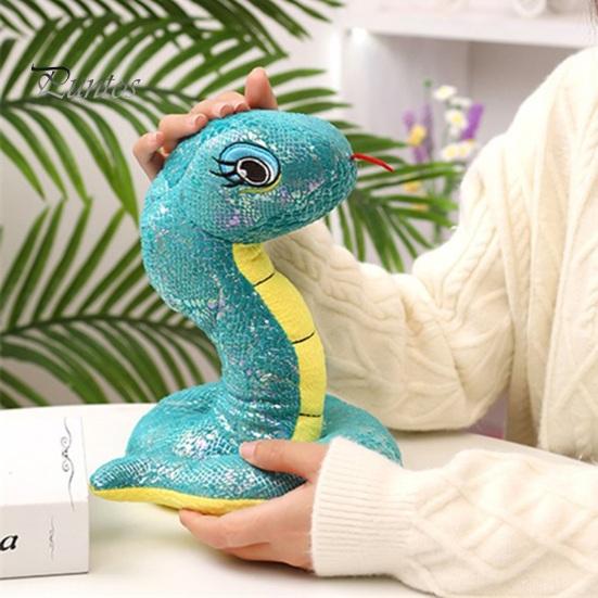 Плюшевая кукла с имитацией змеи, мягкая игрушка с блестками, подушка для домашнего декора, разноцветная забавная кукла-змея для девочек и мальчиков, подарки на день рождения