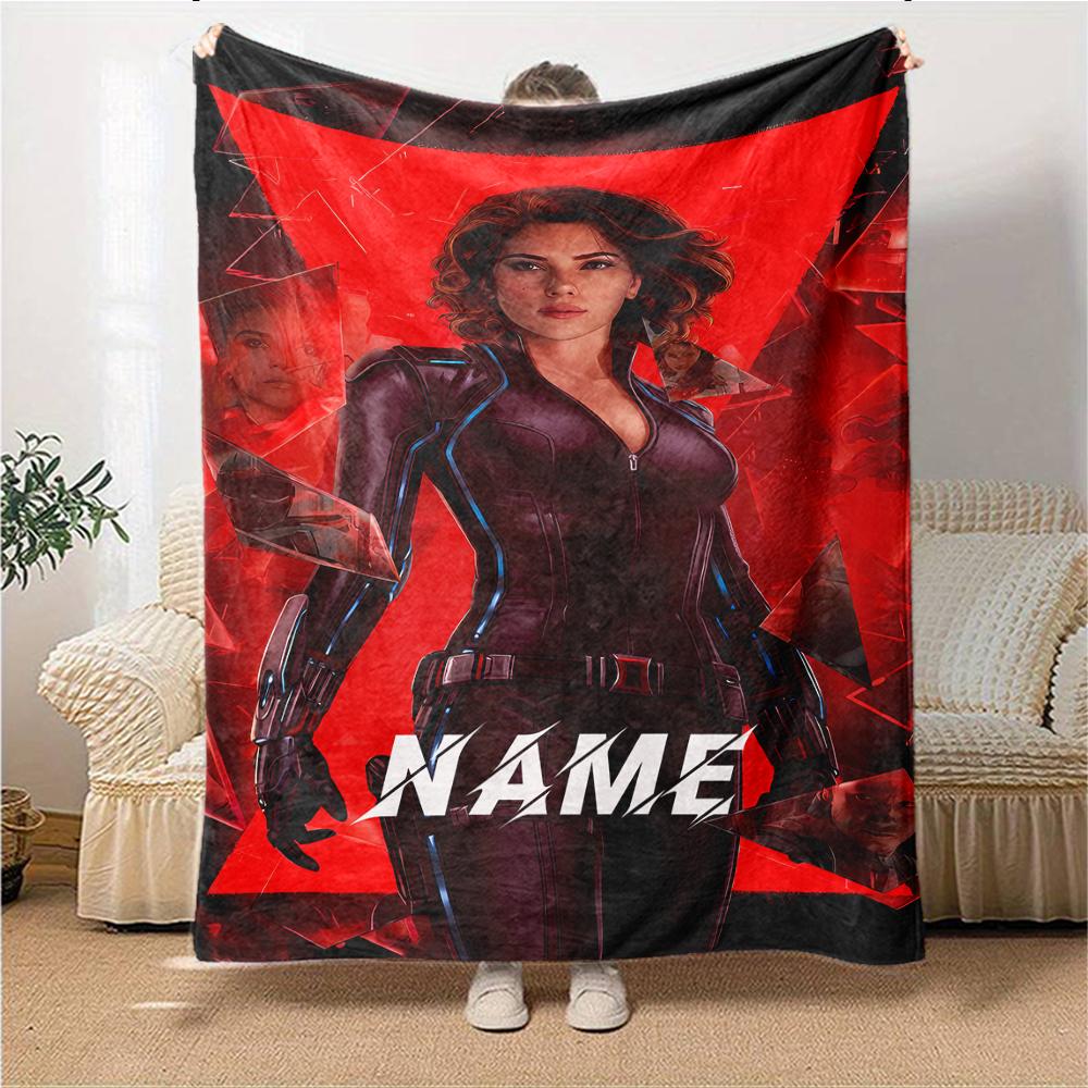 Custom Name Captain America's patriotic shield. blanket for Couch & Bed, Plush Cozy Fuzzy Blanket Super Soft & Warm Blankets for Fall and Winter. 0908