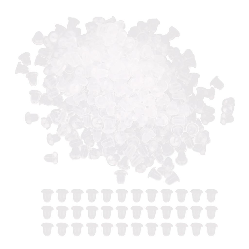 500pcs Transparent Silicone Earrings Back Earrings Backing Earplug Replacement Accessory