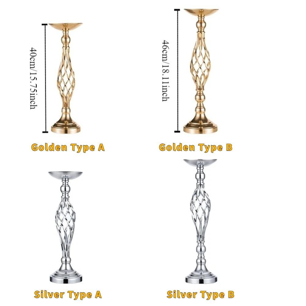 Romantic Golden Flower Stand Vintage Candle Holders Elegant Style Floral Display Rack  Party Dinner