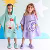 Milk&Moo Kids Poncho and House Slippers Set, Ultra Soft and Absorbent Fabric, 100% Cotton, Fun Princess Design, Suitable for 4-6 Year Old