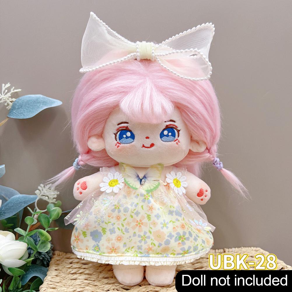 20 см хлопковый комбинезон для кукол из мультфильма, сменный наряд для плюшевой куклы, платье Лолиты, аксессуары для игрового домика, мини-одежда