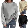 Женские свободные толстовки, флисовые свитера с круглым вырезом, повседневные удобные осенние модные наряды, элегантная одежда
