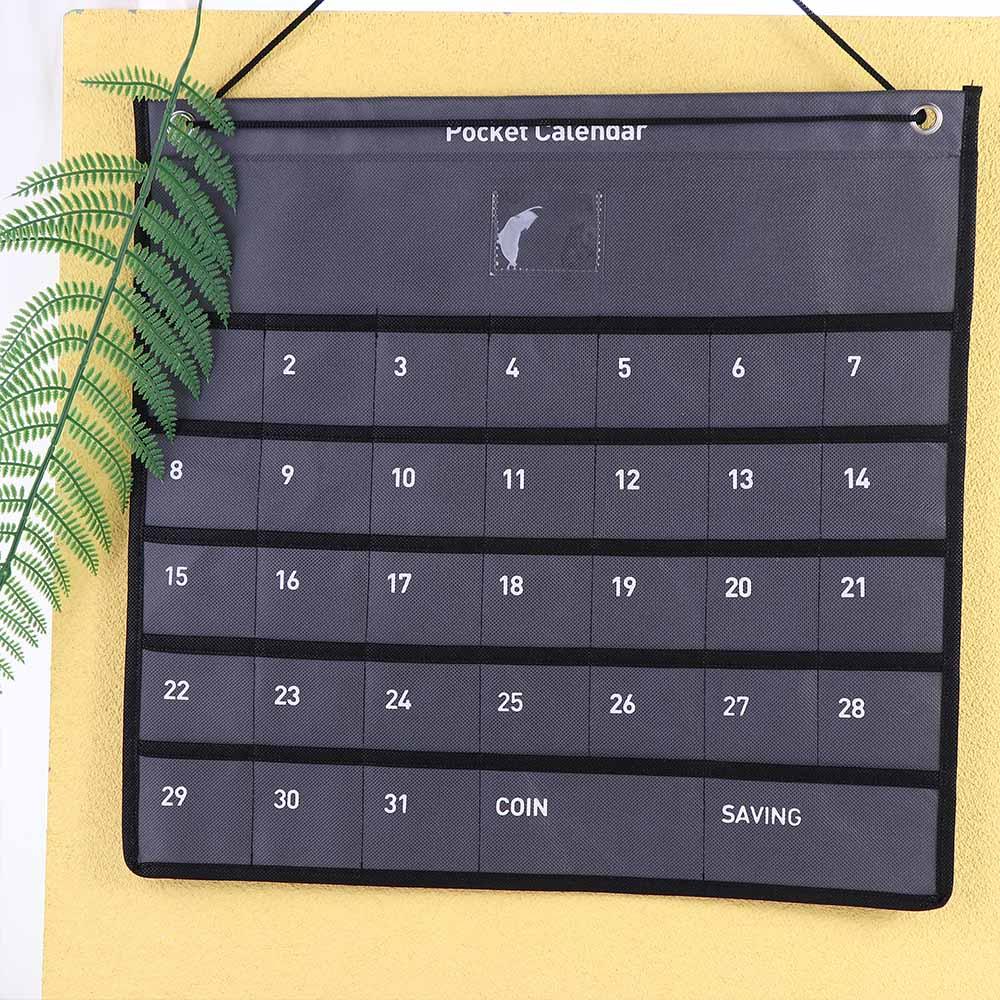 Monthly With Pockets Hanging Wall Mounted Storage Bag Wall Decoration Calendar Bag Chart Holder