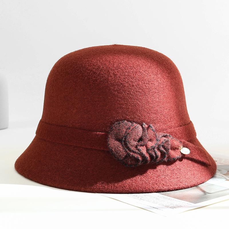 Шерстяная шляпа-ведро осень-зима новая шляпа женская универсальная теплая модная шляпа-ведро купол британская ретро шляпа-цилиндр