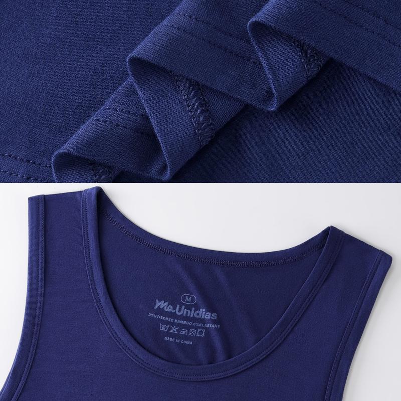 1Pcs Men's Tank Top Solid Color Compression Undershirt For Men Sleeveless Shirts High-Quality Bamboo Fiber Gym Jerseys Mens Vest