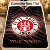 Flannel BlanketFC St. Pauli Custom Name Text Personalized Soft Warm Throw Blanket Home Decor Gift