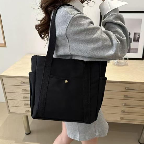 Yousheng Women Canvas Shoulder Bag Heavy Duty Work Tote with Side Pockets Zip Closure Handbag for Travel Shopping Commuting Gym