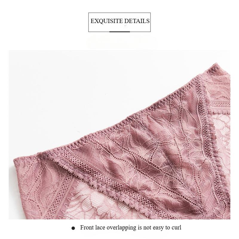 1 Pc Low Waist Sexy Lace Triangle Briefs Silky Smooth and High Elasticity Silk Home Underwear Briefs