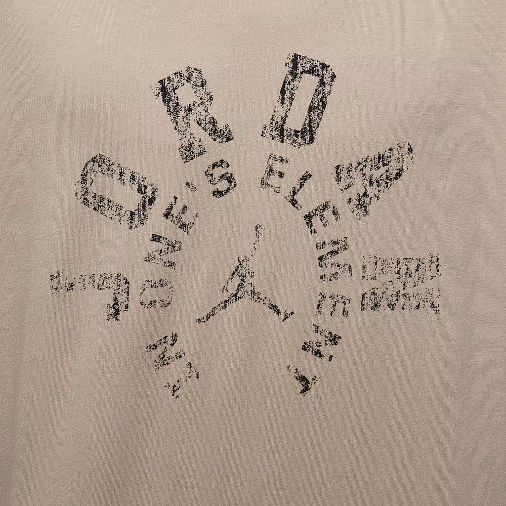 Jordan 85 Дундан Мягкая Удобная Модная Однотонная Цифровая Футболка с Коротким Рукавом Мужские Футболки Коричневый HV1257140