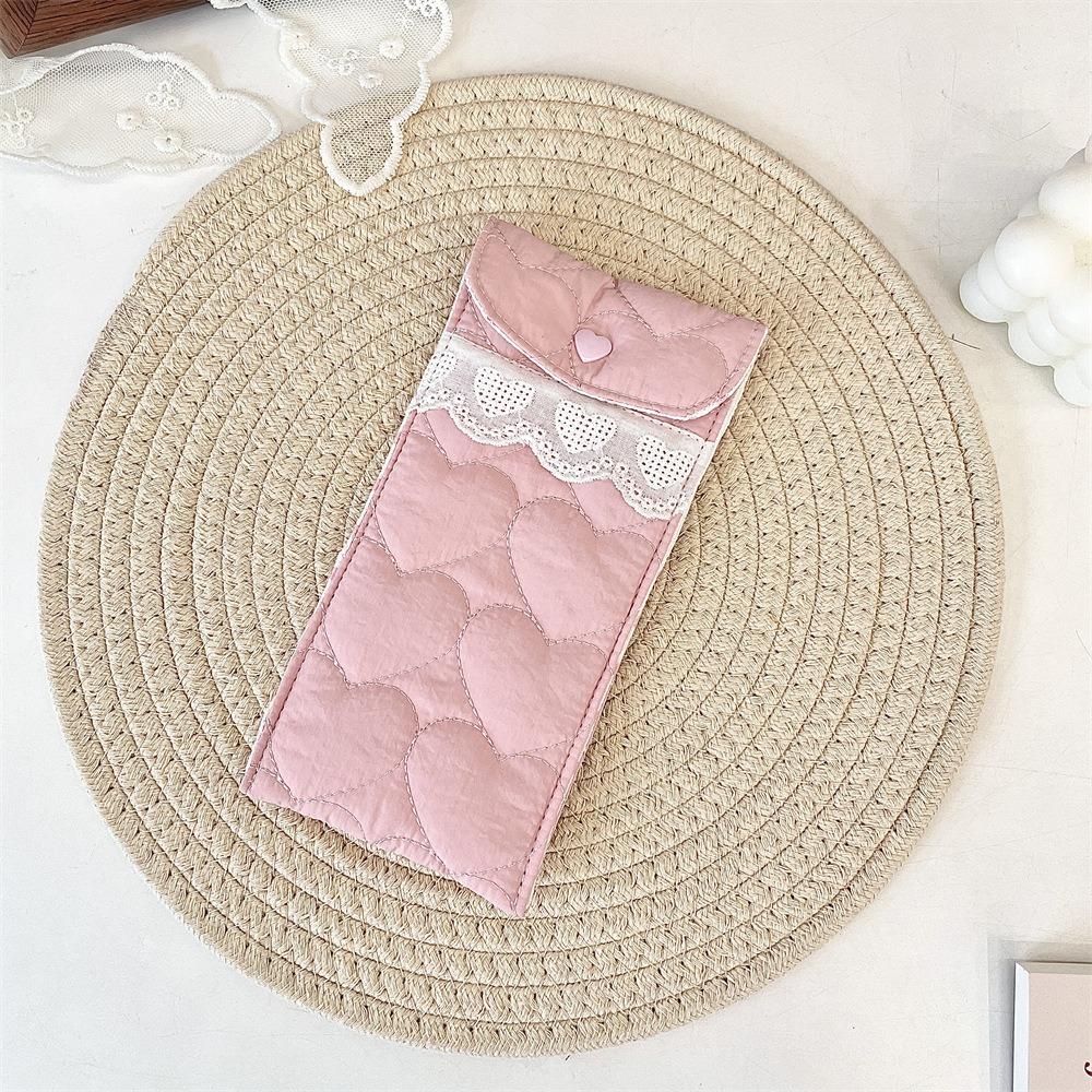 Sweet Lovely Eyeglasses Case Korean Style Cute Pencil Case Cotton Glasses Storage Bag Student
