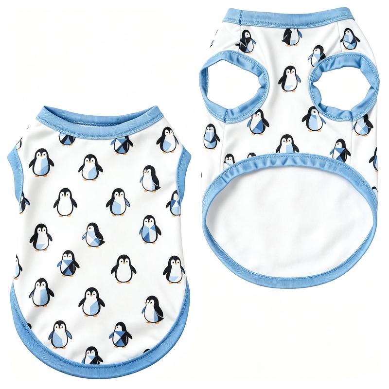 Pet Dog Vest White Orange Fox Print Comfortable Sleeveless Shirt for Small Medium Dogs Cute Woodland Theme Daily Wear