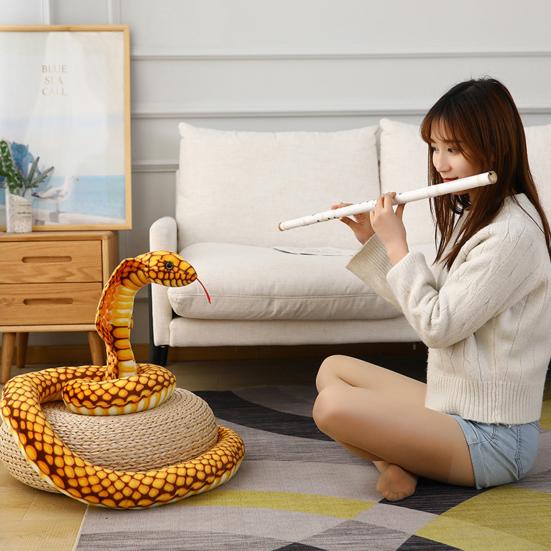 Имитация змеи, гигантская игрушка кобры, реалистичная змеиная кожа, плюшевые плюшевые игрушки, забавная игрушка-трюк, мягкая кукла-животное