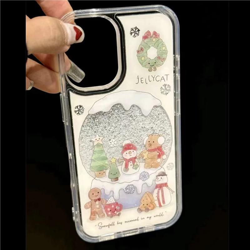 Снеговик Медведь Jellycat для 16promax для Apple 13 Чехол для мобильного телефона для IPhone15 Креативный 14 Зыбучий песок 11