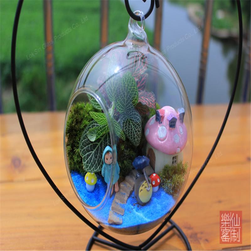 Подвесная экологическая бутылка с железной подставкой, стеклянная ваза, креативный микроландшафт, подарки своими руками, домашний декор