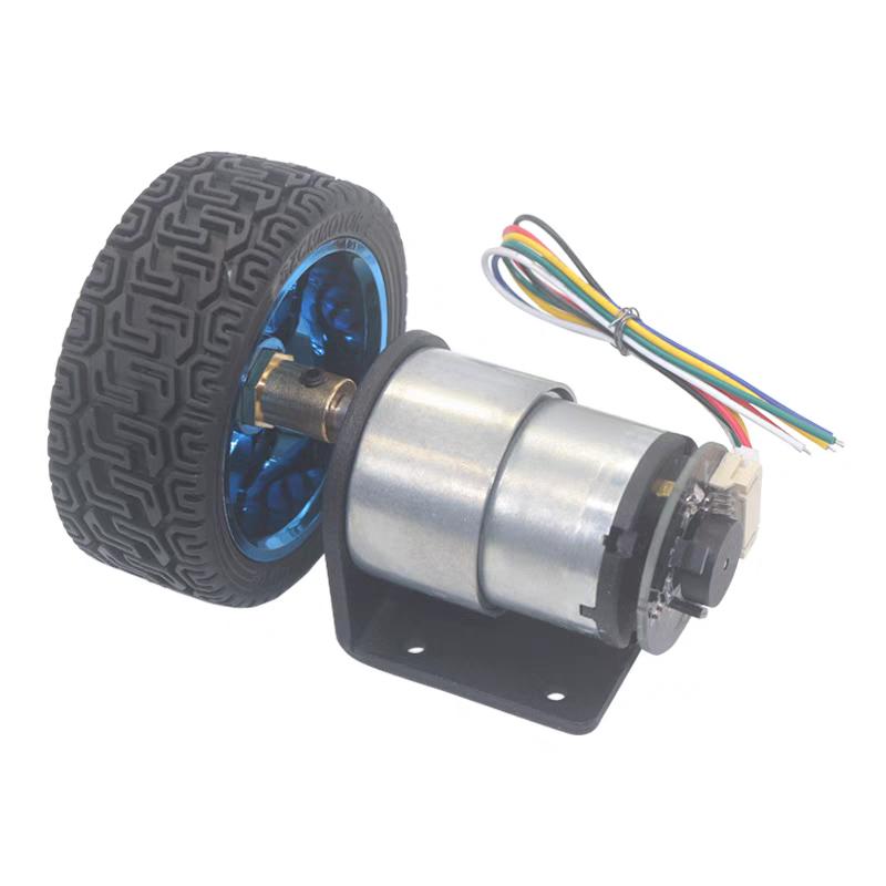 Hall Encoder DC Brushed Motor JGB37-520 12V Forward And Reverse Adjustable Speed 20RPM-1580RPM Smart Car Kit With Wheel