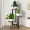Подставка для цветов комнатная металлическая для разных растений угловая высокая полка для цветов подходит для сада гостиной балкона 4 полки, спальни, (Черный, Ярусы)