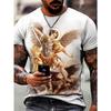 Christian Printed T-shirt Men's Fashion Street T-shirt 3D Printing Casual Round Neck Short Sleeve T-shirt Hip Hop Men's T-shirt