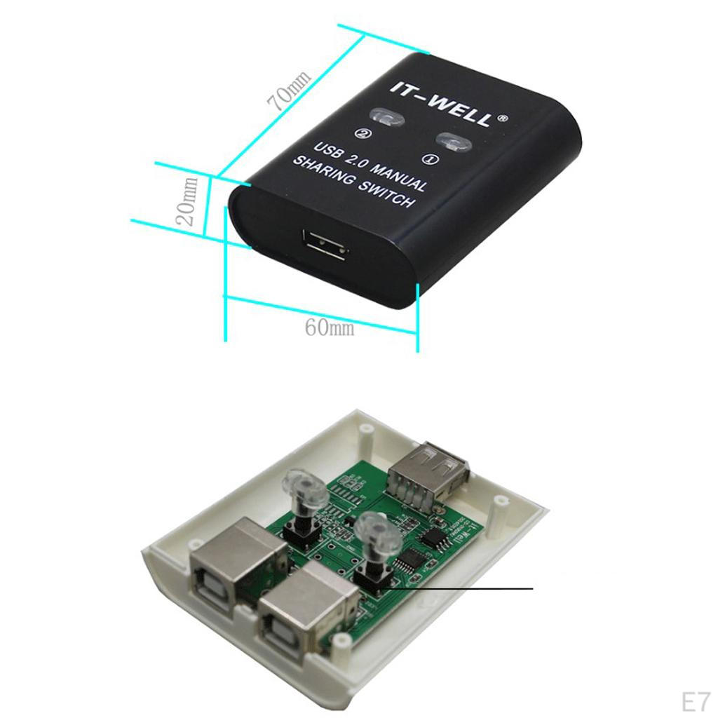 2 Ports USB 2.0 Manual Sharing For Printer