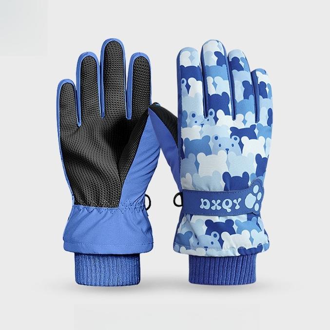 Детские водонепроницаемые зимние теплые перчатки-варежки для сноуборда для мальчиков и девочек, нескользящие термоперчатки для игр в снегу и катания на коньках