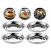6 Pcs Fruit Tray Stainless Steel Disc Plate Dessert Storage Silver Barbecue Round Dish Travel