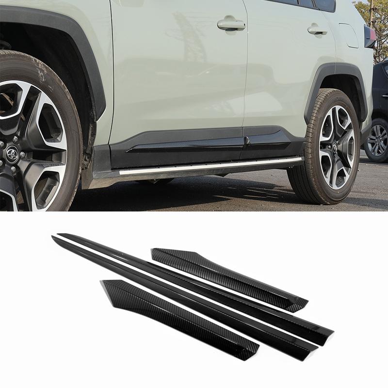 Для Toyota RAV4 RAV 4 XA50 - Гибрид ABS Углеродное волокно Боковая дверь автомобиля Накладка на кузов Защита от царапин Боковые полосы Отделка