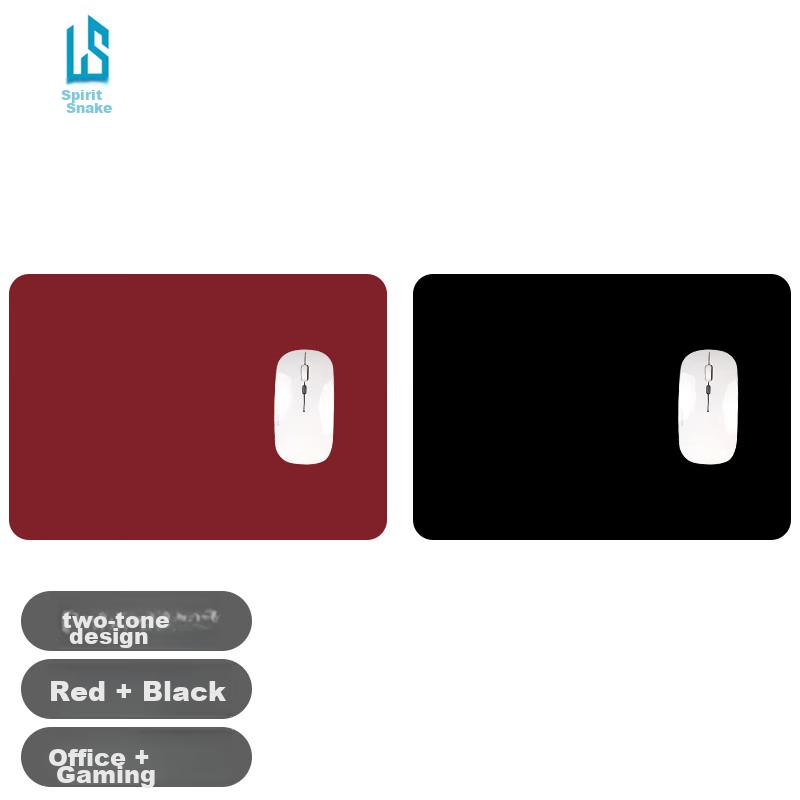 Lingshe (LINGSHE) Leather Double-Sided Mouse Pad 210MM*260MM Laptop Desk Pad Keyboard Pad Office Waterproof Mouse Pad Classic Red + Classic Black H66