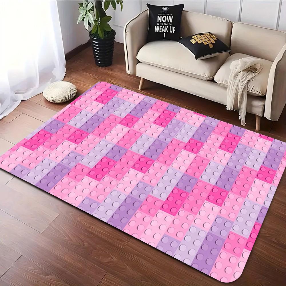 Colorful Building Block Carpet Kid's Play Mat Living Room Rugs Bedroom Bedside Soft Rug Nursery Crawl Floor Mat Hallway Rug