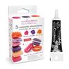 3 Food Colorings Orange, Purple, Pink + Black Icing Pen