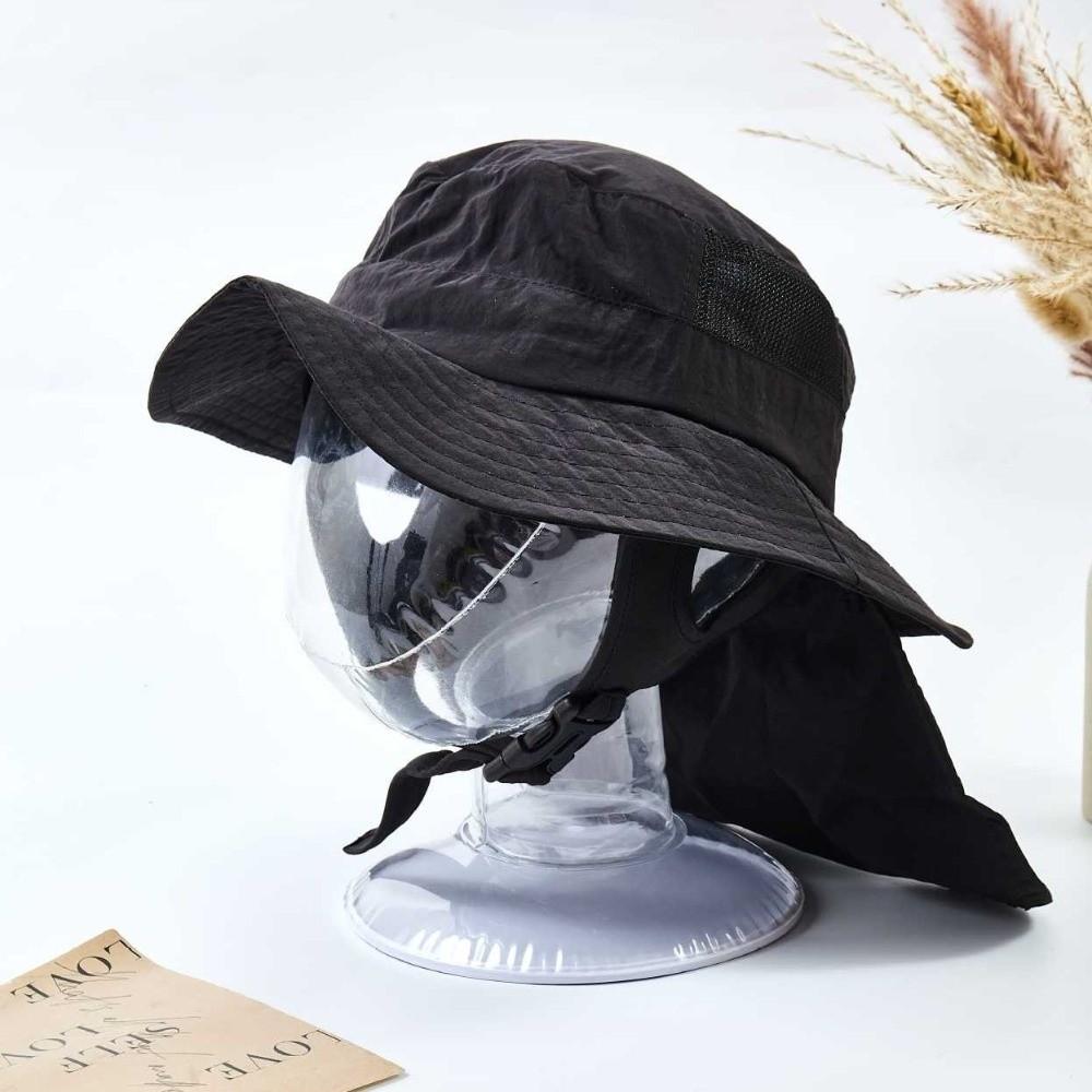 Anti-UV Sun Hat Sun Protection Shawl Safari Cap Fashion Bucket Hat Hiking Fishing