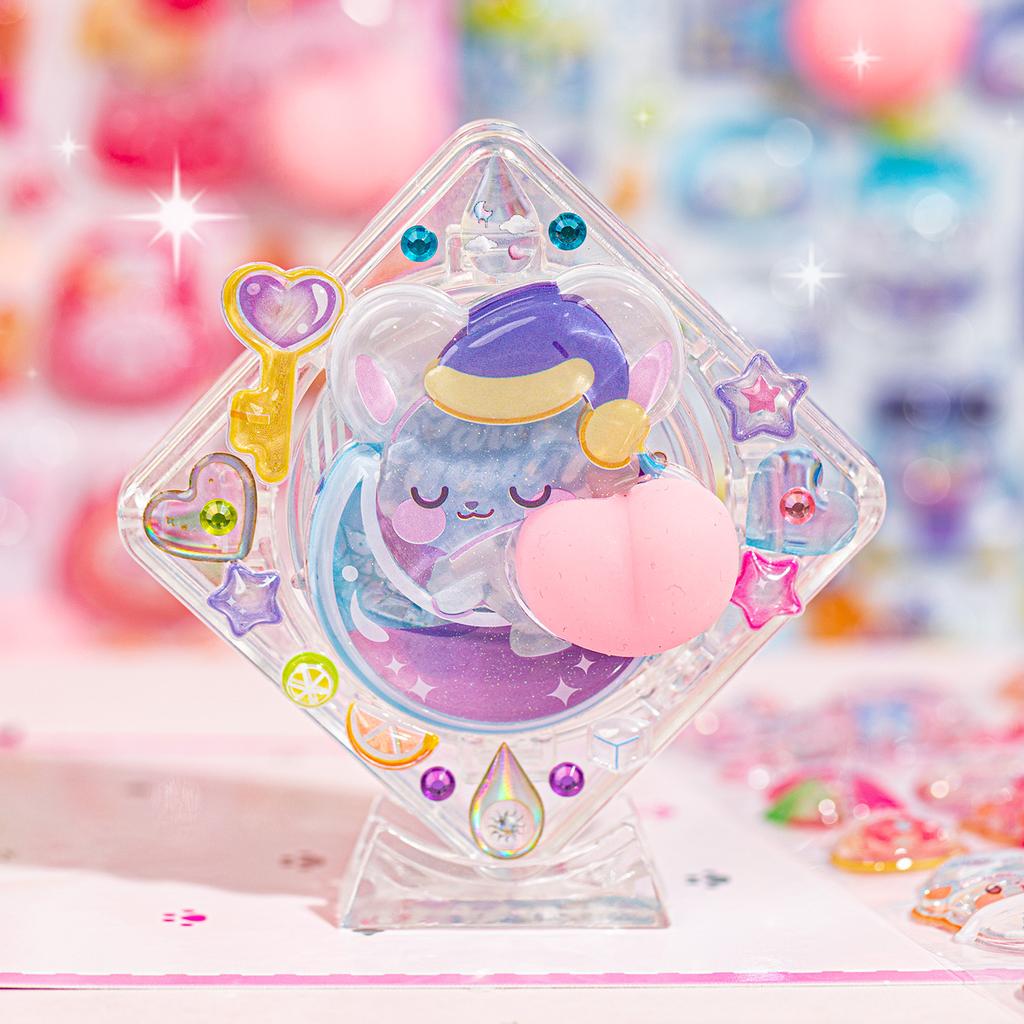 JIAMEI 1PC/pack Soft Cute Pet Series Kawaii Cartoon Dropping Glue Pinching Decorative Sticker DIY Handmade Scrapbook Fun Sticker