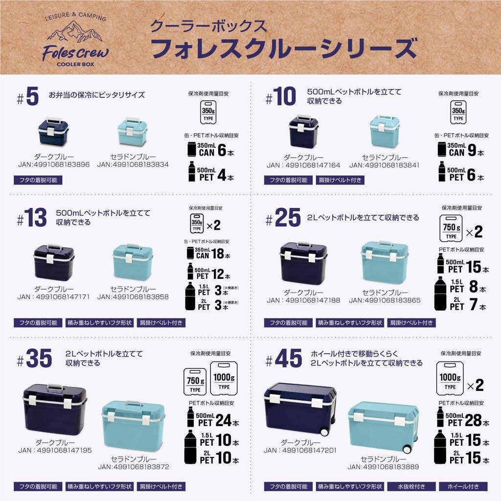 JEJ Astage Термобокс Forest Crew Темно-синий 10 л 290 x 219 x 269 мм Холодоизоляция Легкий Ланчбокс Клубная деятельность Отдых на природе Досуг Спорт