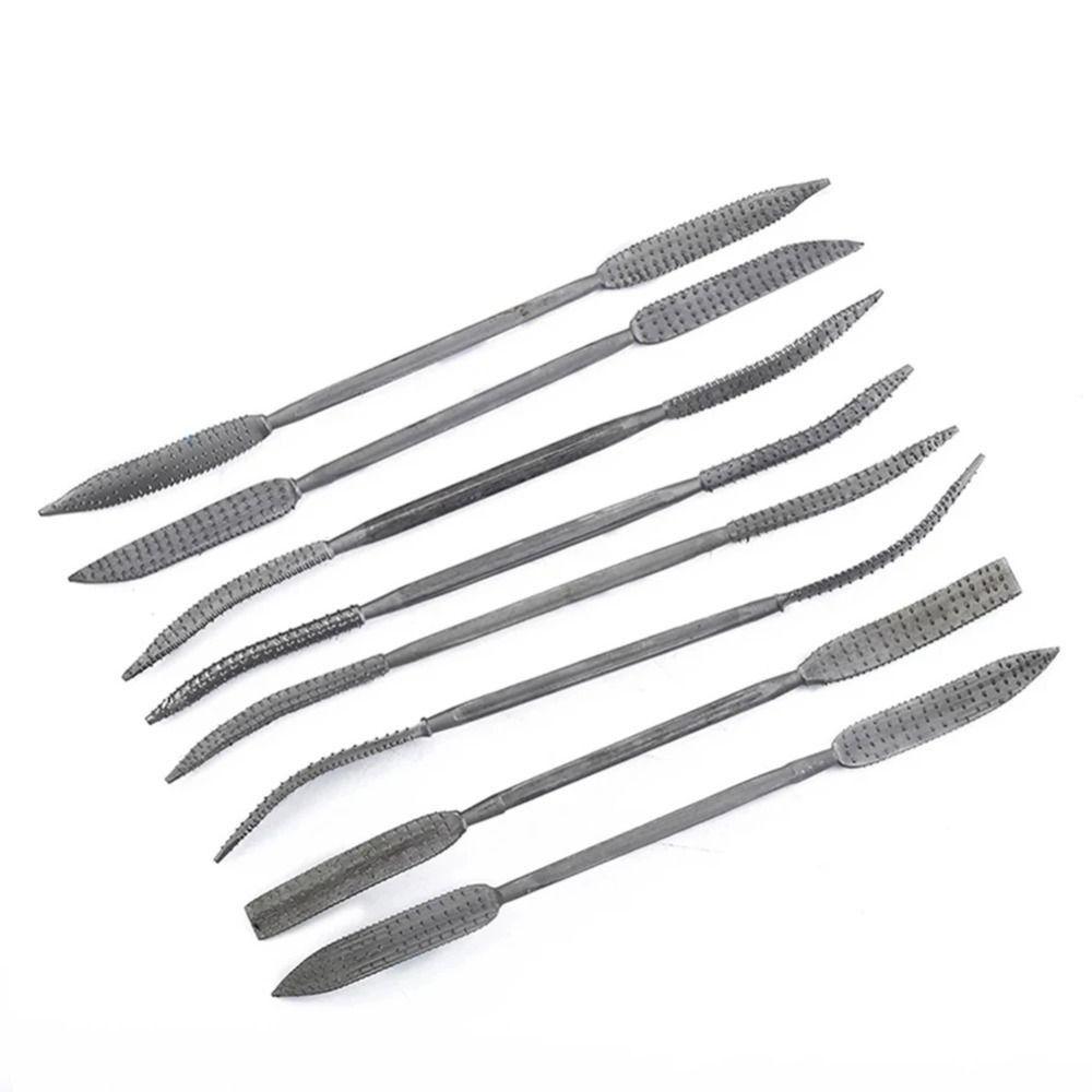 Набор из 8 профессиональных двухсторонних риффелей, напильников-рашпилей по дереву, грубых риффелей, для деревообработки и шлифовки