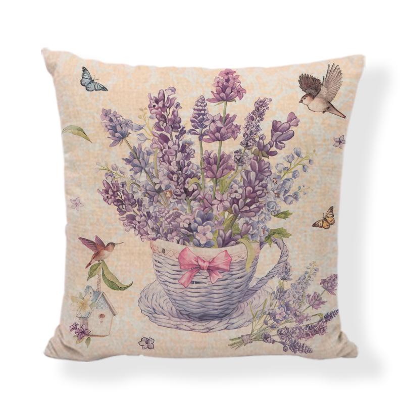 Наволочка «Благослови этот дом» лавандового цвета, 45x45 см, фиолетовая наволочка для диванной подушки для декора гостиной