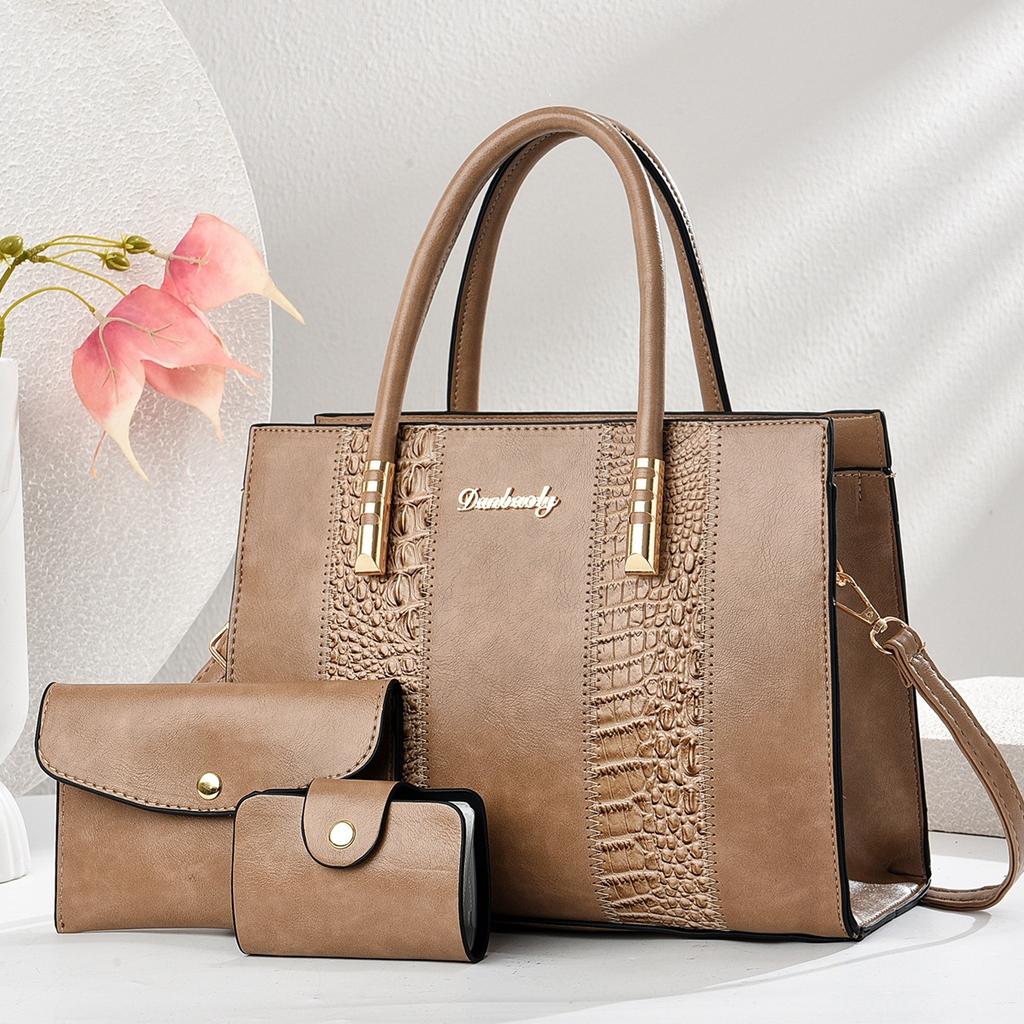 Новая модная сумка Splicing с узором из камня, комплект из трех предметов, простая сумка через плечо высокого уровня