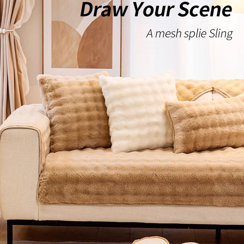 Сплошные цветные плюшевые чехлы на диваны, нескользящие утепленные мягкие коврики, зимний теплый моющийся диван, чехлы для полотенец для гостиной