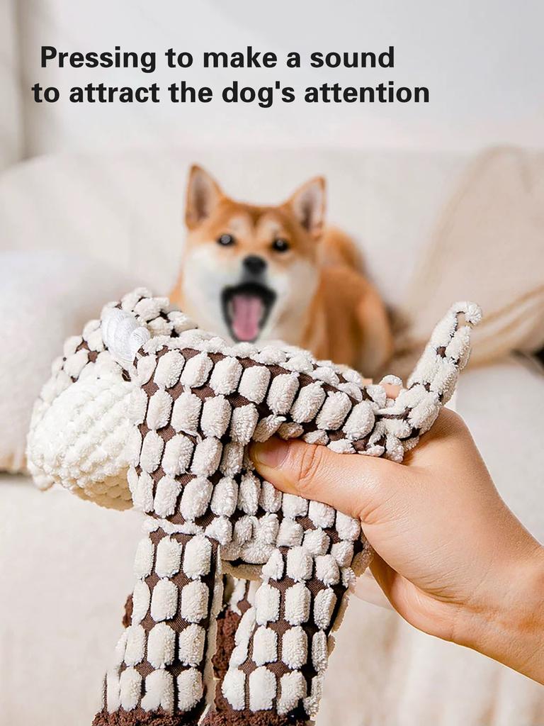 A Corn Plush Donkey and Dog Toy That Is Resistant To Biting and Grinding Teeth. A Pet Plush Toy That Emits Sound and Interacts W