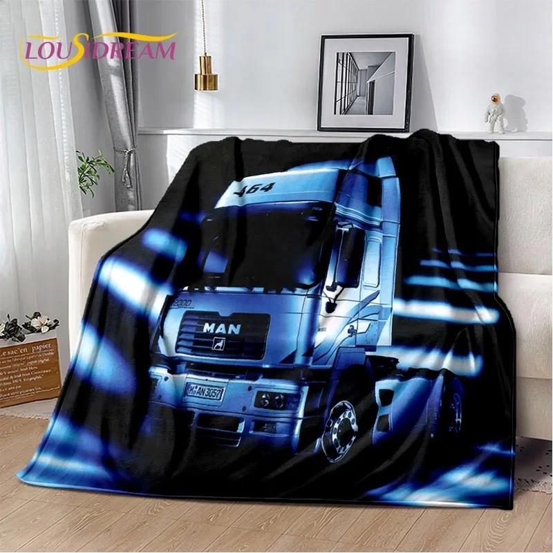 Мягкое фланелевое одеяло для пикника, дивана, грузовика Man Truck, 3D-печать, покрывало для отдыха на свежем воздухе, подарок