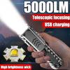 Handheld Torch Lights Lamp Portable Flashlights IPX7 Waterproof 3 Modesfor Survival Camping Fishing USB Charging