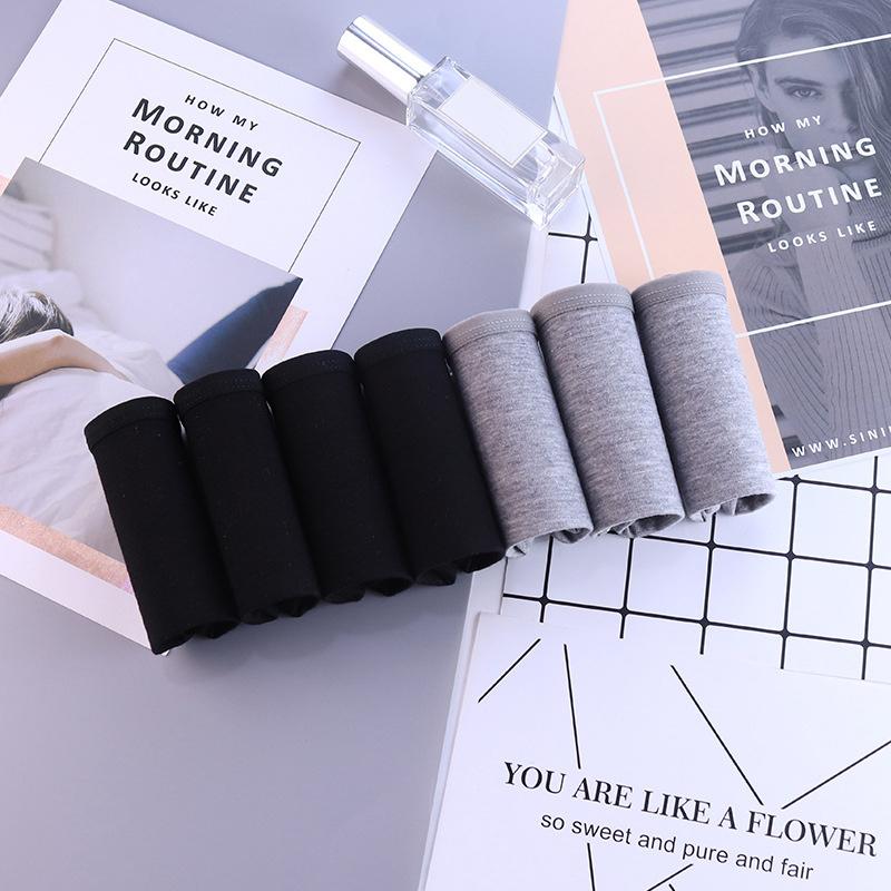 Женские хлопковые трусики, 7 шт./компл., однотонное нижнее белье, удобные трусики со средней посадкой для девочек, дышащие трусы, женское нижнее белье XXL