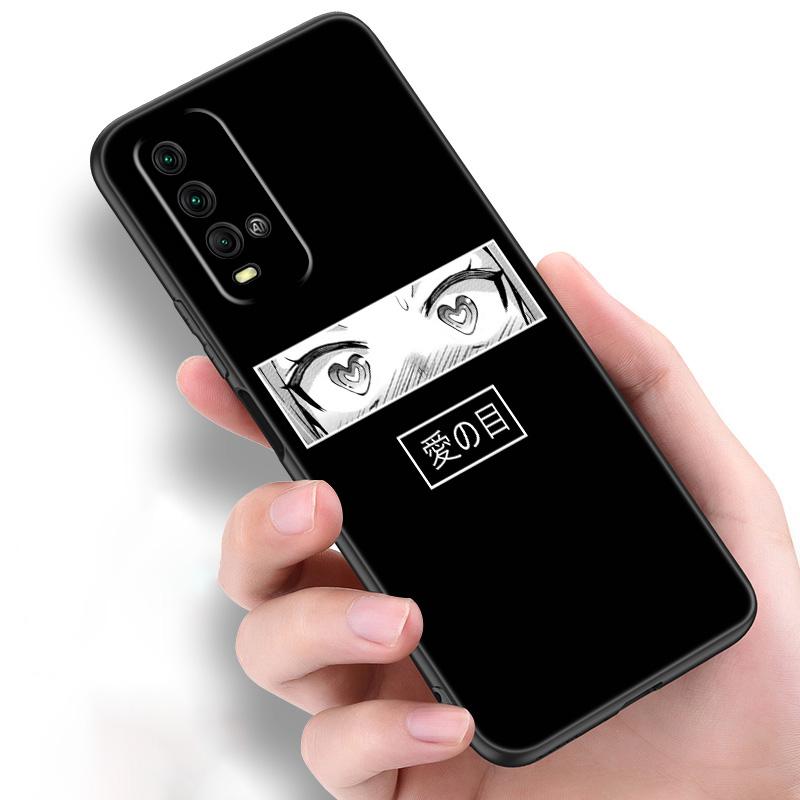 Эстетический силиконовый чехол для телефона «Грустное аниме Kawaii Girl» для Xiaomi Redmi Note 11 10 9 8 Pro 11T 10T 10S 9S 8T 9 9A 9C 9T, черный чехол