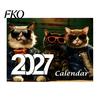 Traditional Style Calendar 2027 Wall Calendar, Decorative Monthly Planner with Metal Twin-Wire Binding for Professional Office Supplies Easy
