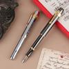 3062 Unique Antique Brass Pocket Roller Ball Pen Short Portable Ball Pens Gift Office School Stationery Writing Fluent