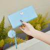New Solid Color Butterfly Label Wallet Women's Long Zipper Clutch Bag Hairball Simple Change Bag One Piece Hair